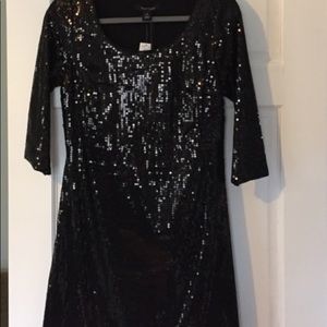 White House Black Market Sequin black mini dress
